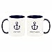 Produktbild Geschenkartikel 2er Set Maritime Tassen Captain und First Mate Kaffeetasse Becher Deko YD 3-001-606_blaue-tasse