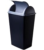 Poubelle CURVER Swing 50L - Couvercle Basculant - Polypropylène - Gris - 40,6x34x66,8 Cm