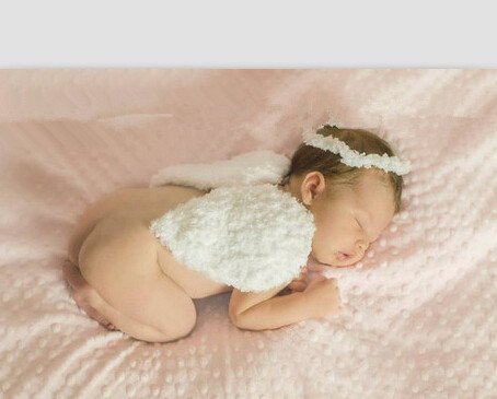 Cute baby newborn infant Handmade Crochet Beanie Hat Angel wings Style baby clothes photographed accessories,Cartoon fashion kids Photography Props Photo Props Costume Clothing Wear (suitable for babies 0-46 months to wear)