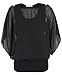 KRISP® Oversize Chiffon Ruched Top [Black,14]