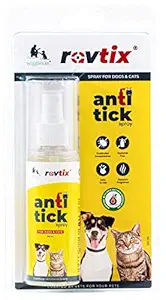 Ravtix Anti Ticks Fleas Remover Spray for Dogs Cats, 100ml - Lice Repellent Skin Infection Itching Prevention Spray