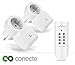 Produktbild conecto Funksteckdosen Komplett Set Starterkit (4-Kanal, 2x Funksteckdose, 1x Fernbedienung) weiß