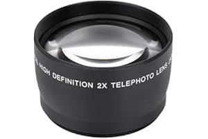 AKOZON Lente teleobjetivo Lente teleobjetivo para cámara Lente teleobjetivo teleconvertidor Universal de 58 mm de Aumento 2X con Bolsa para accesor de cámaras