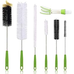 Ensemble de bouteille Brosse de nettoyage 43,2 cm Flexible Long manche brosses Ménage Black White Blue-7pcs