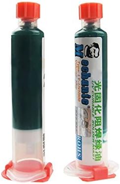 Mechanic UV Curable Solder Mask Soldering PCB Repair Green Paint 10cc &amp; Plunger