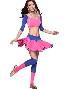 Danza del ventre Costume Set Merged Girocollo Top+Exotic corta Gonna