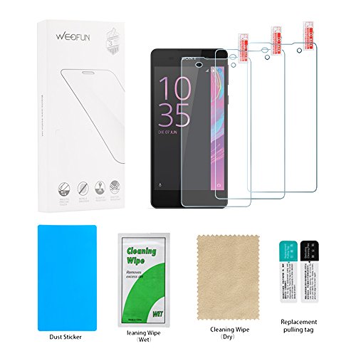 Sony Xperia E5 Panzerglas Schutzfolie 3 Stück, WEOFUN Displayschutzglas Panzerfolie für Sony Xperia E5 Schutzglas Folie 5 Zoll [0.33mm, 9H, Ultra-klar] - 5