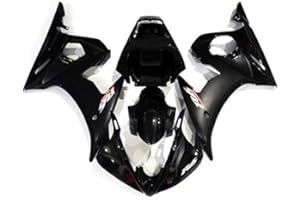 ADMOTO Juego completo de carenados de carenados de carenados de plástico ABS para motocicleta Yamaha YZF600 R6 2005 (negro, 2005)