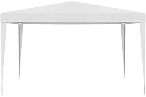 Coavain Cenador de 4 x 4 m, color blanco, para fiestas de jardín, resistente a los rayos UV y al agua, duradero, para jardín, reunión familiar, barbacoas, picnics, fiestas de cumpleaños, eventos