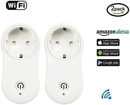 Wifi Smart Plug,Mini Outlet Works with Amazon Alexa and Google Assistant,with USB Port, Remote Control Switch, Timing Function, No Hub Required,2 Pack(EU Plug)