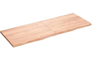 vidaXL Tablero de Mesa, Superficie de Escritorio, Tablero Repuesto de Mesa, Tablero de Estantería Comedor, Madera Maciza Roble Tratada Marrón Claro