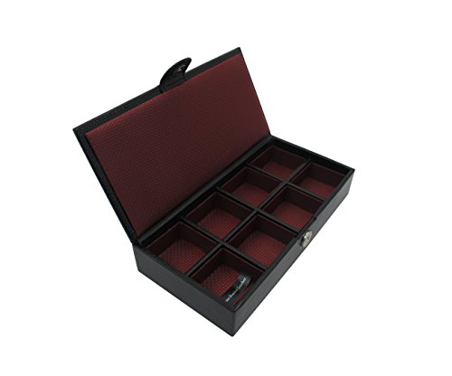 Box für Manschettenknöpfe und Ringe mit bis zu 8 Abteilen, Handgefertigt in Echt Leder, Hervorragende organisations Box by Cordays CDM-00004