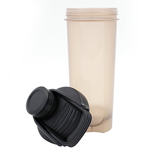 Blenderbottle, Sportflasche Trinkflasche mit Blenderball, Knopf-Design Klippverschluss & Schraubverschluss zur Dicht, Mixer für Sport, Büro und Alltag, 700ml/24oz - 5