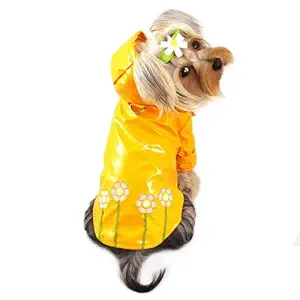 Polka Dots and Daisy Dog Raincoat Size: X-Small (6