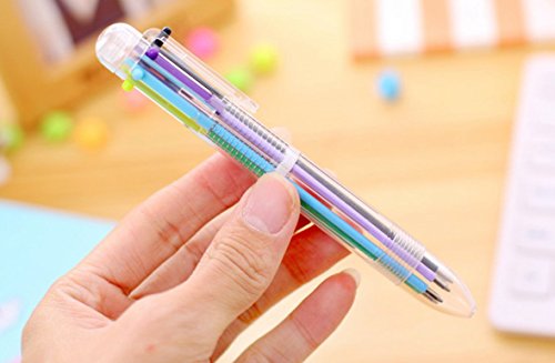 JUNGEN Kugelschreiber mehrfarbig transparenter Pol Schüler Stift Multifunktions-Presse farbigen Stift Stift 5 Stück - 7