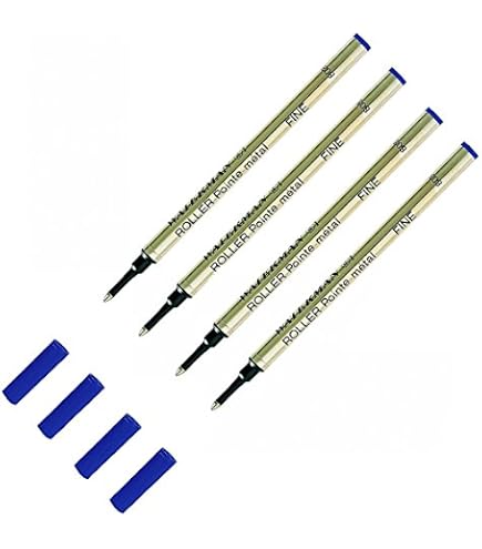 Recharge De Stylo Roller Waterman - Pointe Fine, Encre Bleue - Cartouche Large, Couleurs Assorties