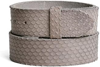 Leather belt, model Bamboo, color taupe, without buckle