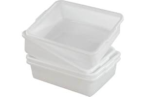Annkky Lot De 4 Bassine Rectangulaire En Plastique, Blanc Cuvette Plastiquer