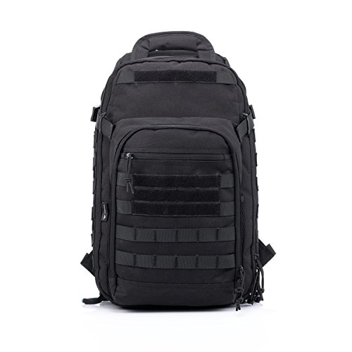 YAKEDA® Outdoor sac d'épaule de sacs de montagne équipé de camouflage tactique sac à dos de camping sac de Voyage Voyage Sac à dos militaire à dos Camping Randonnée Trekking Sac 35L - A88034 (noir)