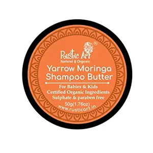 Rustic Art Organic Yarrow Moringa Shampoo Butter For Babies & Kids | 50g