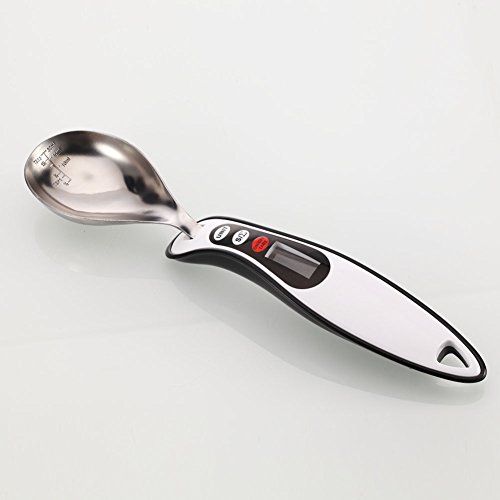 Demiawaking Multifunktionale Elektronische LCD Digital Messlöffel Balance Gewicht Waage für Küche Lebensmittel,Milchpulver, Labormaßstab USW. (Schwarz)