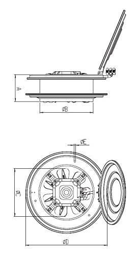 Ventilator Lüfter mit Klappe Wand Fenster ø300mm 1150m³/h + Drehzahlregler 2 A - 4