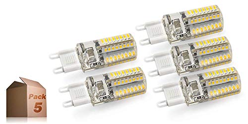 ONSSI LED Bulb G9 5W Smd2835 72 LED 450 lm (Pack 5) Lamp 220 V Pack 5 Cool White