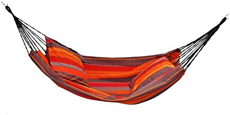 Child Hammock - Double Rope - Cotton Canvas - Handwoven and Handmade - Orange Stripes