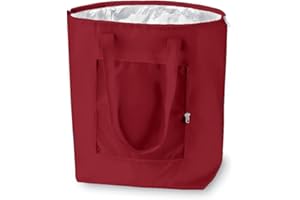 PROMOTIONGIFT Borsa termica pieghevole riutilizzabile, shopping, borsa da spiaggia leggera e resistente, con rivestimento interno in alluminio con perfetta funzione di raffreddamento