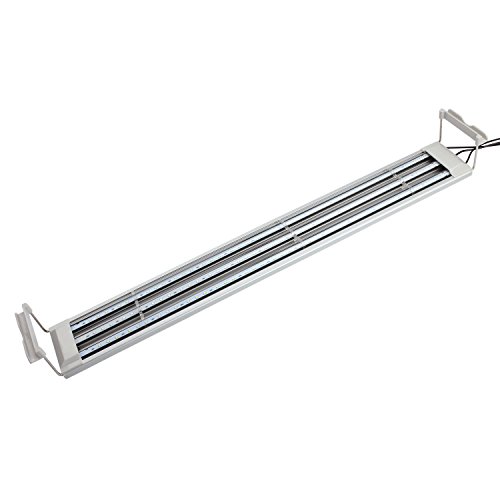 NICREW Iluminación LED para Acuario, Pantalla Luz lED de Acuario, Lámpara LED Blanco y Azul para Acuarios de Peces y Estanques Soporte Ajustable 22W 76-96 cm 1267 LM