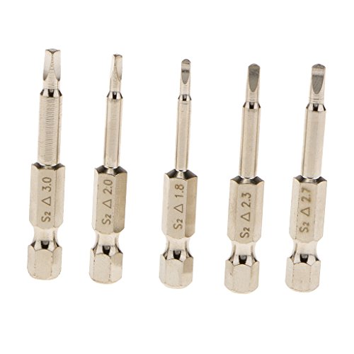 MagiDeal 5pcs / Set Magnet Dreieck Kopf Schraubendreher Bits Stahl 1/4 Sechskantschaft 50mm - 5