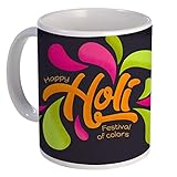 Color yard Best Happy Holi Festival of Colors Quote on White Ceramic Coffee Mug Gift