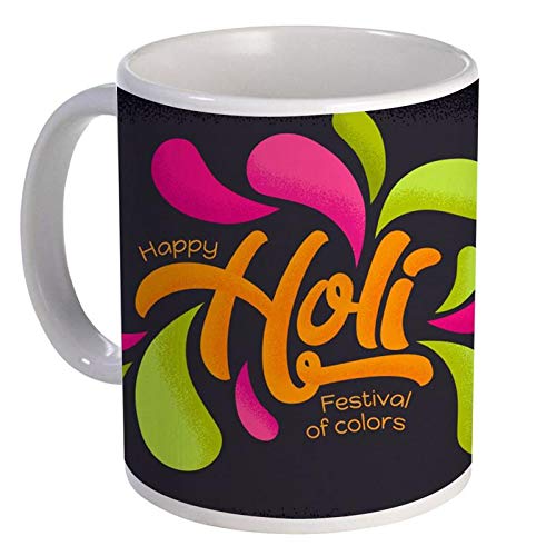 Color yard Best Happy Holi Festival of Colors Quote on White Ceramic Coffee Mug Gift