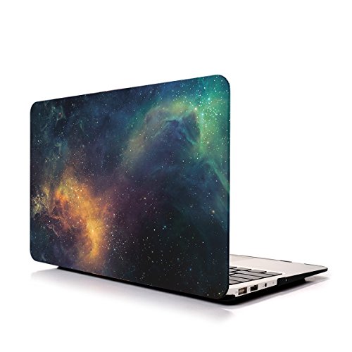11-Zoll Macbook Air Hard Case, RYGOU 4 in 1 Gummierte Galaxy Space Case mit Tastaturabdeckung Displayschutzfolie für Macbook Air 11 „(A1370 und A1465) - 2