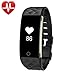 Produktbild YAMAY® HR4 Fitness Tracker mit Pulsmesser Uhr,Wasserdicht IP67 Fitness Armband Pulsuhren Aktivitätstracker Bluetooth Smart Armband Schrittzähler für iOS und Android Handys