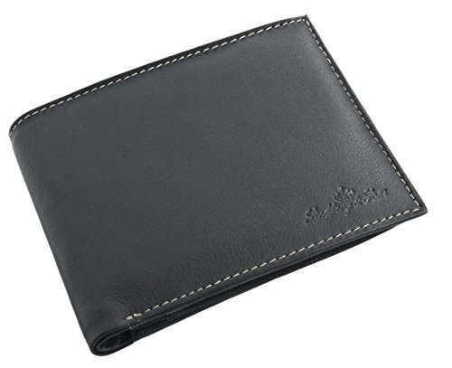 Preisvergleich Produktbild Lindberg & Sons LSWAL01136140 Premium Collection Münzbörse, Schwarz