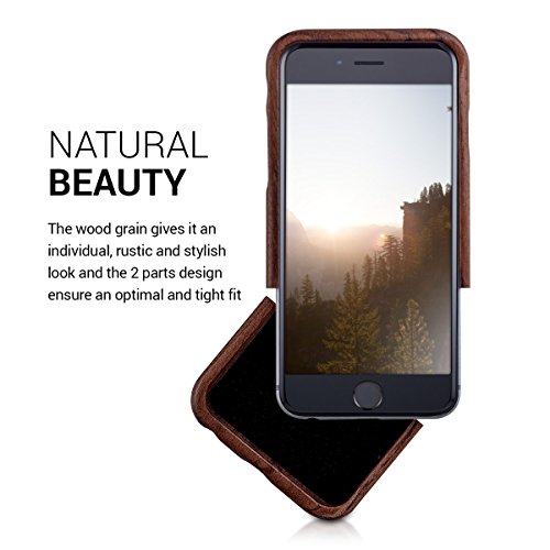 kwmobile Funda para Apple iPhone 6   6S - Carcasa de  Madera  para m  vil - Case Trasero  Duro  con dise  o de Sol hind  