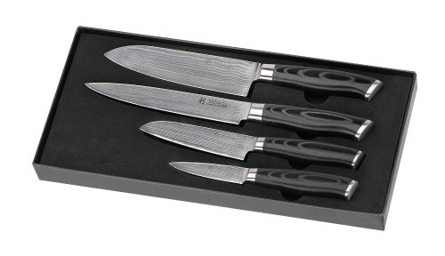 Wakoli 4DM-HOL-MIK 4er Damastmesser Set, Japanischer Damaststahl, Mikata - 3