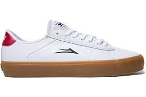 Lakai Limited Footwear Mens Newport Skate Shoe, White/Leather