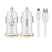 Produktbild Hoco Premium KFZ-Ladegerät + 1 MicroUSB Datenkabel in Weiss für Eleaf iStick Pico 25 E-Zigarette Eletronische Zigarette mit 2x 2,1A 2x USB Anschluss LED Anzeige PKW LKW Auto Ladekabel Ladegerät Car Charger Aufladekabel Aufladegerät USB + StarBerry® Display Cleaner zum reinigen Ihres Bildschirms