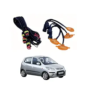 PRIKNIK LED Grille Lights Amber Yellow Grill Led with Fuse Adapter Wiring Harness Kit (4PCS, Amber Shell with Amber Light) Compatible with i10