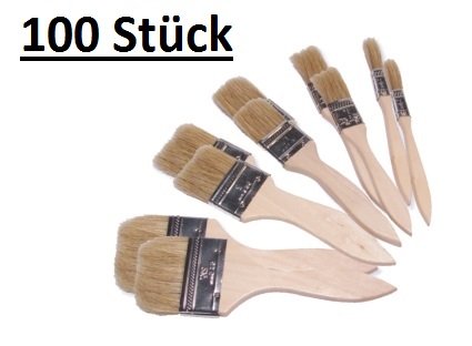 100 Malerpinsel Pinsel Set Flachpinsel Satz Pinselsatz 5 Größen
