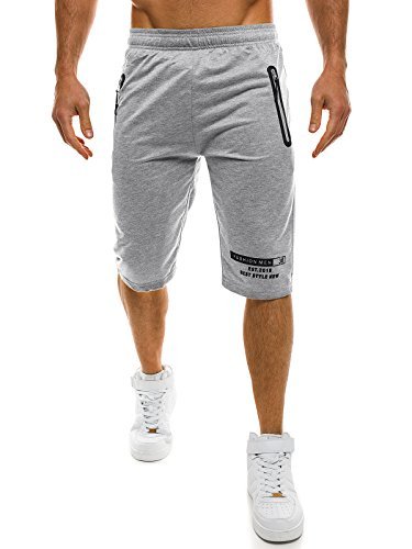 OZONEE Herren Hose Shorts Kurzhose Sporthose Bermudas Jogg Sportshorts Fitness RED FIREBALL W1072