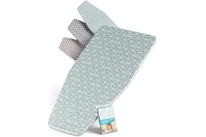 ARCOL Funda para tabla de planchar Foppapedretti, funda de repuesto elástica, fabricada en Italia, funda para tabla de planchar 100% algodón (cubierta, verde impresión moderno)