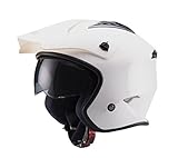 Casco Trial Policarbonato UNIK CT-07 Casco Trial con visera Sun blanco M