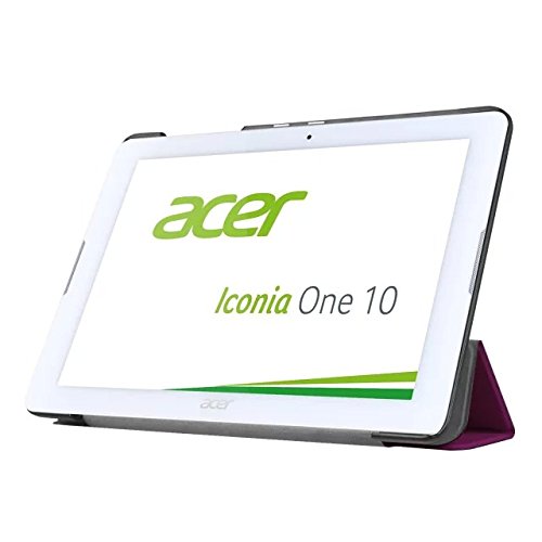 TIODIO® Für Acer one 10 B3-A20 Hülle Case-Ultra Dünn Tri-Fold Smart-Muschel PU Leder Ultra Schlank Superleicht St?nder Smart Shell Cover Schutzhülle Etui Tasche, Displayschutzfolie und Stylus enthalten, Blau - 3