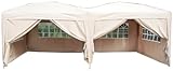 Airwave 6x3mtr FULLY WATERPROOF Pop Up Gazebo BEIGE with Six Side Panels and Carrybag (Garden &amp; Outdoors)