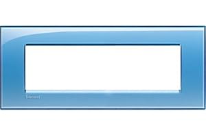 BTicino Livinglight Placca, Forma Rettangolare, Azzurro, 7 Moduli