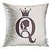 Produktbild Cupsbags Throw Pillow Cover Vintage Queen Silhouette Medieval Profile Elegant of Female Head Ponytail Hairstyle Monochrome Gamma Decorative Pillow Case Home Decor Square 18x18 Inches Pillowcase