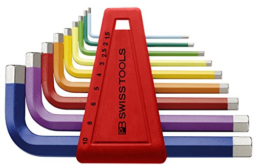 PB Swiss Tools, PB 210.H-10 RB, RainBow Winkelschraubendreher-Satz für Innensechskant-Schrauben, pulverbeschichtet